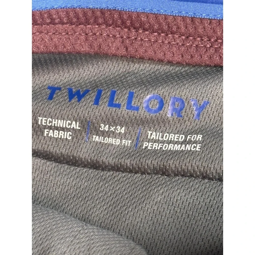 Twillory Pants Mens 34x34 Red Slim Fit Technical Chino Microfiber Performance